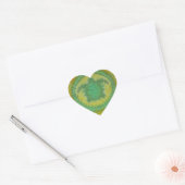 Ik hou van groene schildpadden stropdas kleurstof hart sticker (Envelop)
