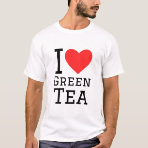 Ik hou van groene thee t-shirt