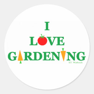 Ik hou van groentetuinieren Envelope Seals Ronde Sticker