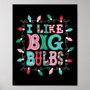 Ik hou van grote bollen kerstverlichting die bij f poster