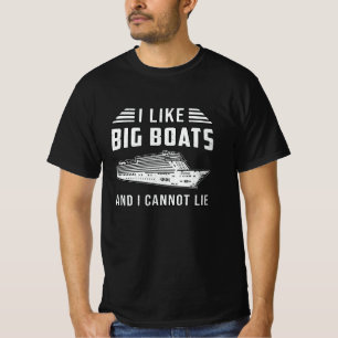 Ik hou van grote boten cruiseschip bootjacht t-shirt