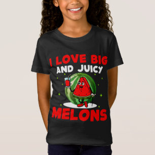 Ik hou van grote en sappige meloenen grappige plan t-shirt