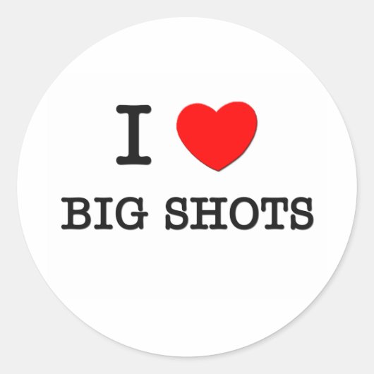 Ik hou van grote shots ronde sticker (Voorkant)