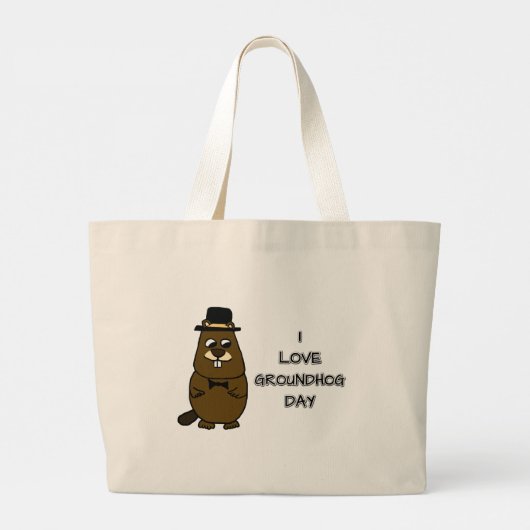 Ik hou van Groundhog Day Grote Tote Bag (Achterkant)