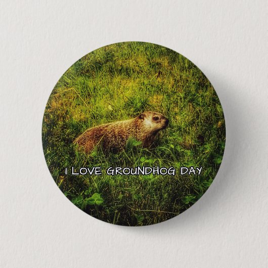 Ik hou van Groundhog Day-knop Ronde Button 5,7 Cm (Voorkant)
