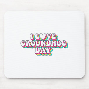 Ik hou van Groundhog Day Retro Vintage 60s 70s 80s Muismat