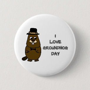 Ik hou van Groundhog Day Ronde Button 5,7 Cm