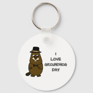 Ik hou van Groundhog Day Sleutelhanger