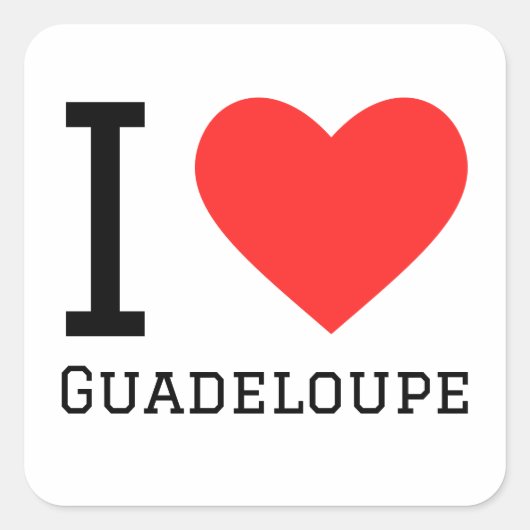 Ik hou van Guadeloupe Vierkante Sticker (Voorkant)