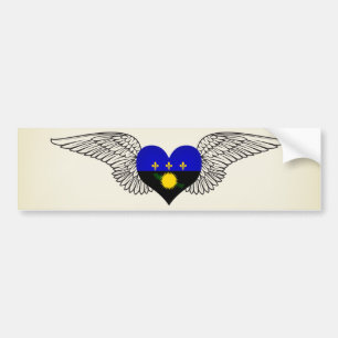 Ik hou van Guadeloupe -vleugels Bumpersticker