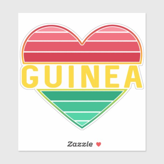 Ik hou van Guinee, Guinee hart Sticker (Vel)