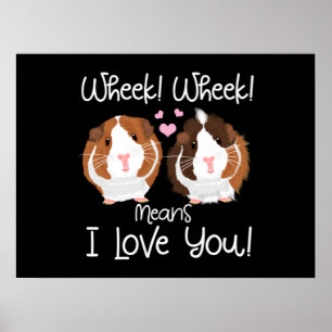 Ik hou van Guinee Pig Cavy Roddent Poster