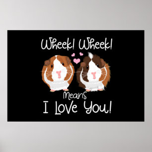 Ik hou van Guinee Pig Cavy Roddent Poster