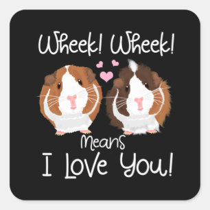 Ik hou van Guinee Pig Cavy Roddent Vierkante Sticker