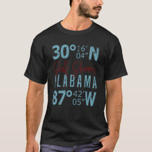 Ik hou van Gulf Shores Alabama GPS coördinaten T-shirt