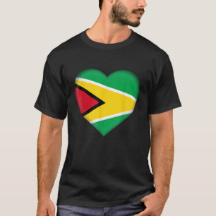 Ik hou van Guyana  Guyaanse Vlag Hart Outfit  T-shirt