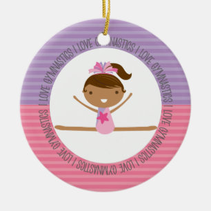 Ik hou van GYMNASTICS kerstversiering Keramisch Ornament