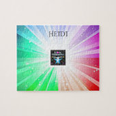 "Ik hou van GYMNASTICS" licht puzzels met gymnast. (Horizontaal)