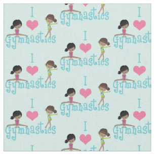 Ik hou van Gymnastiek Cute African American Gymnas Stof