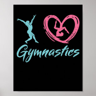 Ik hou van gymnastiek gymnasten houden van atleten poster