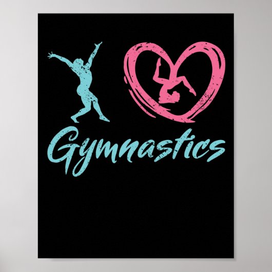 Ik hou van gymnastiek gymnasten houden van atleten poster (Voorkant)