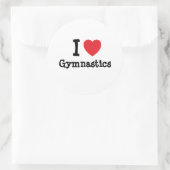 Ik hou van Gymnastiek hart op maat gepersonaliseer Ronde Sticker (Tas)