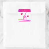 "Ik hou van gymnastiek" stickers met hart. (Tas)