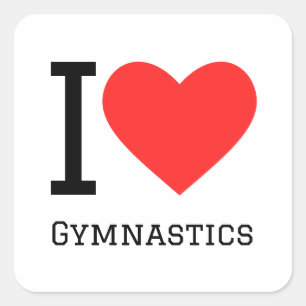 Ik hou van gymnastiek vierkante sticker