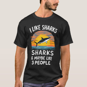 Ik hou van haaien en misschien 3 mensen Shirt Funn