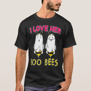Ik hou van haar bijen grappige volwassen koppels H T-shirt