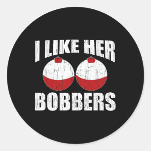 Ik hou van haar Bobbers Funny Vist Couples Gifts F Ronde Sticker