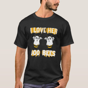 Ik hou van haar boe bijen halloween paar kostuum v t-shirt