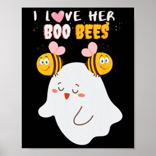 Ik hou van haar boek bijen grappig Halloween paar  Poster