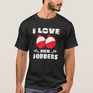 Ik hou van haar dobbers vissen visser t-shirt