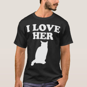 Ik hou van haar Kitty kat Ik hou van zijn rooster. T-shirt