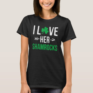 Ik hou van haar Shamrocks St Patrick's Day Couples T-shirt