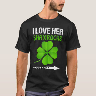 Ik hou van haar shamrocks St Patricks Day Funny Co T-shirt
