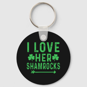 Ik hou van haar sjamrocken Shirten St Patricks Day Sleutelhanger