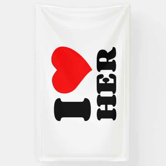 Ik hou van haar spandoek (Verticaal)