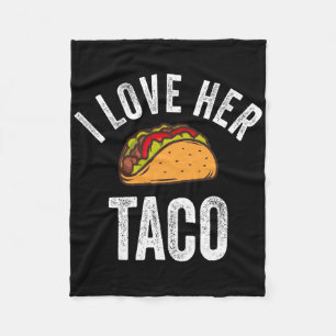 Ik hou van haar Taco Shirt Funny Cinco De Mayo Mex Fleece Deken