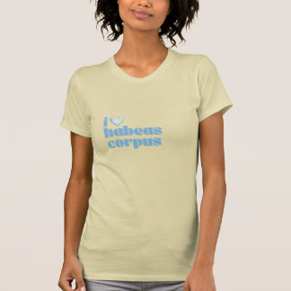 ik hou van habeas corpus blauw op crème t-shirt