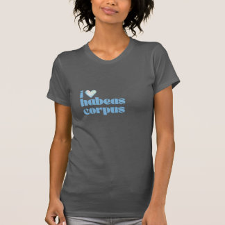 ik hou van habeas corpus blauw op donkergrijs t-shirt