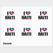 Ik hou van HAITI Ronde Sticker (Vel)