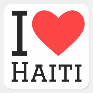Ik hou van Haïti Vierkante Sticker