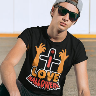 Ik hou van Halloween Creepy Zombie Hands T-shirt
