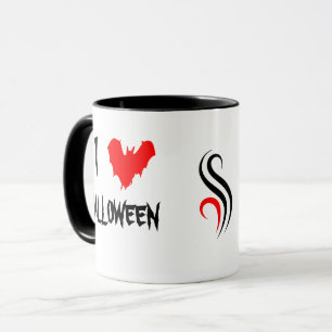 Ik hou van Halloween en Black Coffee Funny custom Mok