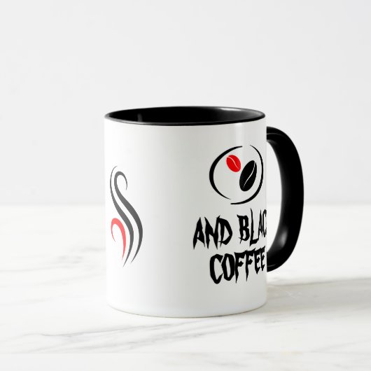 Ik hou van Halloween en Black Coffee Funny custom Mok (Voorkant rechts)