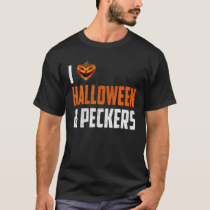 Ik hou van halloween en peckers, pompoen en pekker t-shirt