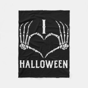 Ik hou van Halloween Skeleton Hands Heart Cute Wom Fleece Deken