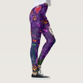Ik hou van Halloween Spooky Witch Paarse Leggings (Rechts)